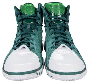 2010-11 Derrick Rose Game Used Adidas Green Sneakers (Bulls Charity LOA)